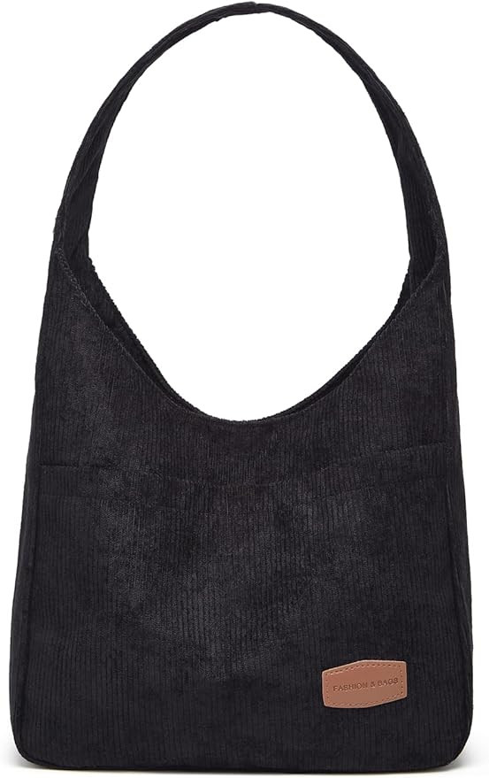 Corduroy Tote Bag Unisex Retro Handbag Multi Pocket Shoulder Work College Satchel Compartment Mes... | Amazon (US)