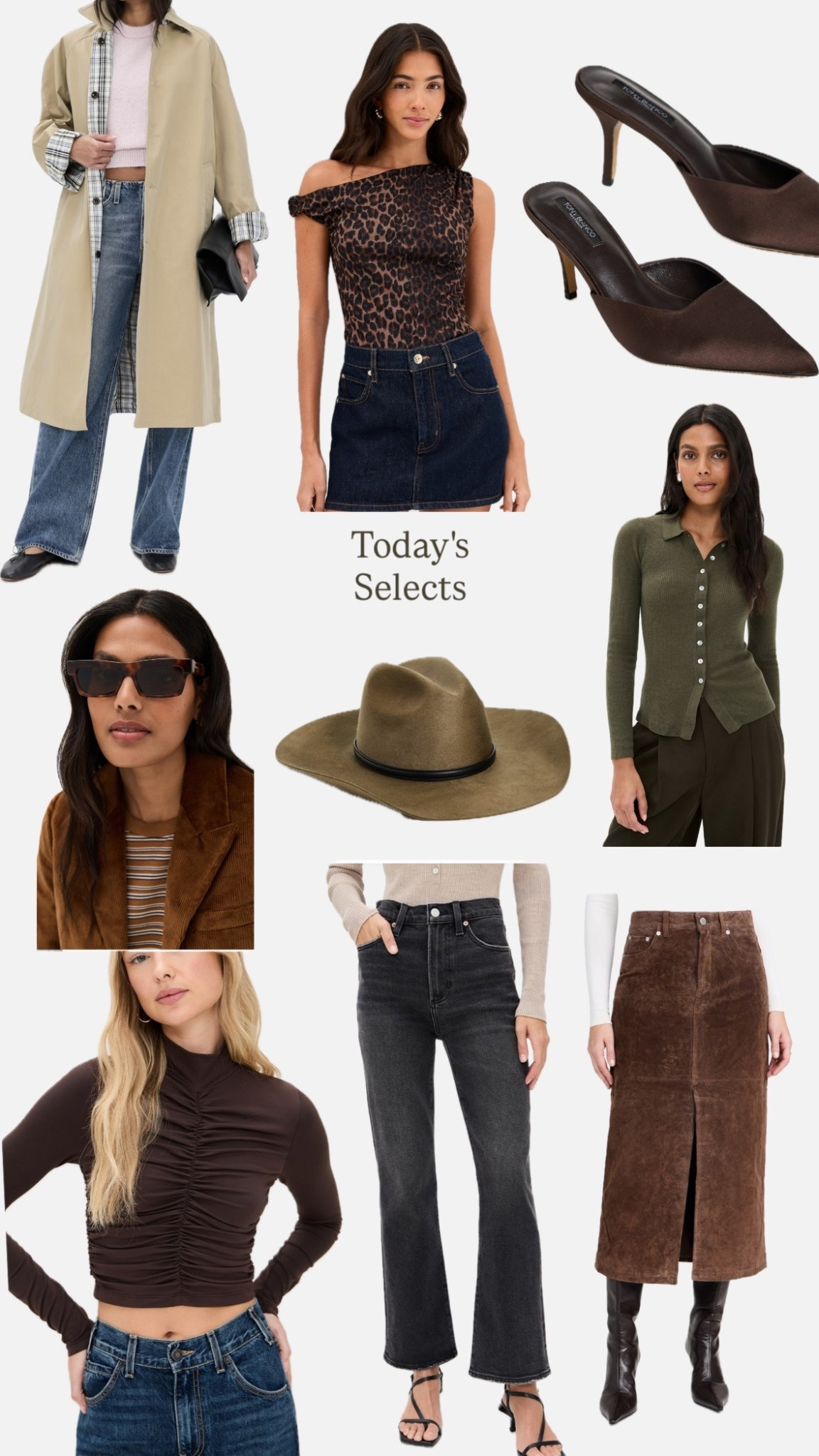 Todays Selects // leopard tops, satin mules & army green — daily edit cover from Found by Em