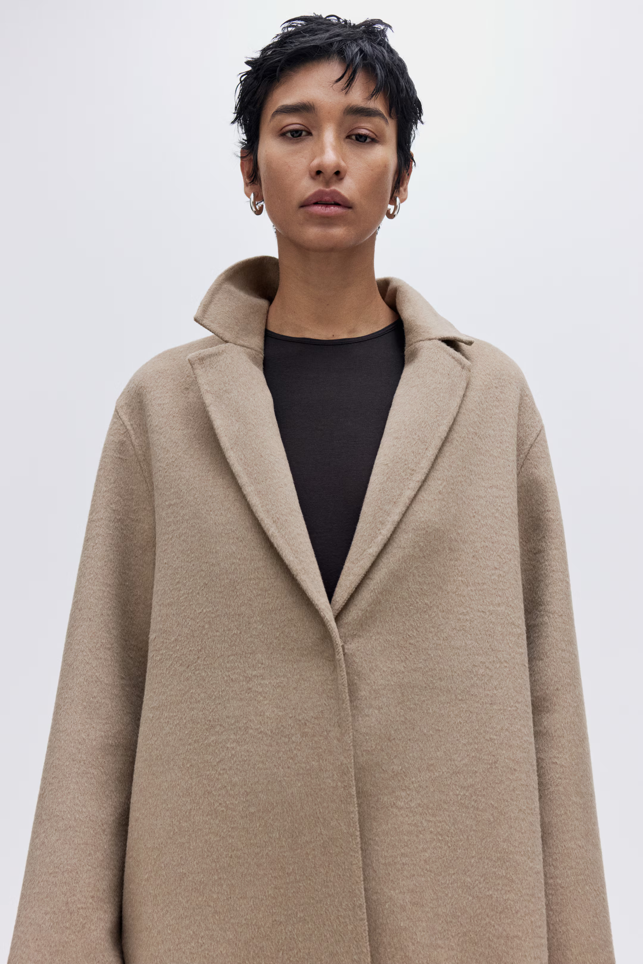 Handmade wool-blend coat - Beige - Ladies | H&M GB | H&M (UK, MY, IN, SG, PH, TW, HK)