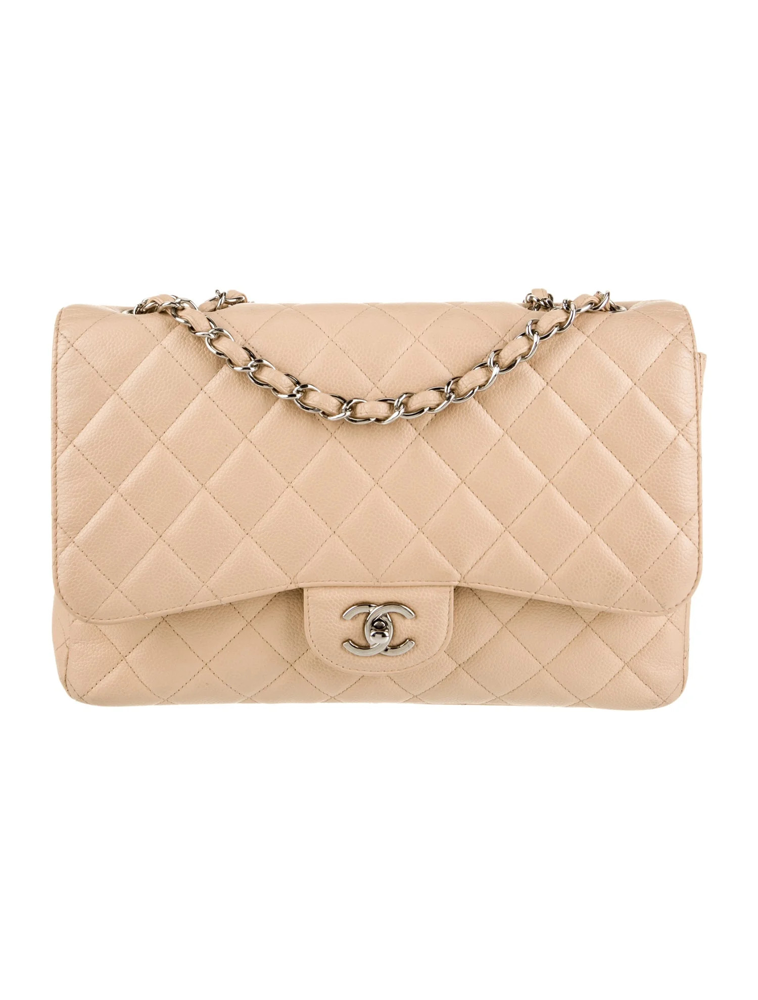 Chanel Classic Jumbo Single Flap Bag - Neutrals Shoulder Bags, Handbags - CHA1268086 | The RealRe... | The RealReal