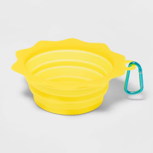 Collapsible Sun Dog Bowl with Carabiner - Yellow - Sun Squad™ | Target
