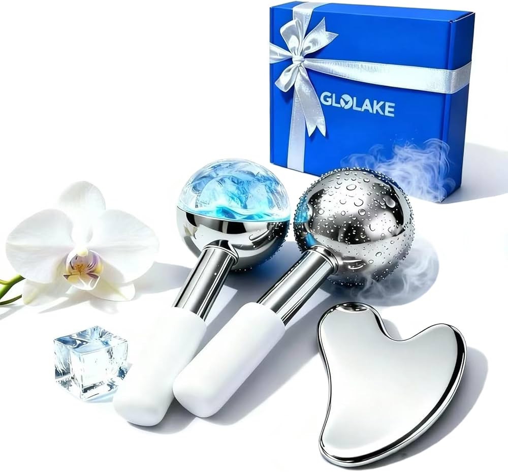 Ice Roller for Face & Gua Sha Facial Tools, Face Massager Tool for Relaxation,Depuffing, Lymphati... | Amazon (US)