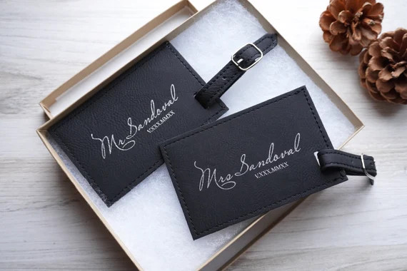 Luggage Tags Personalized Leather set of 2  Custom Luggage | Etsy | Etsy (US)