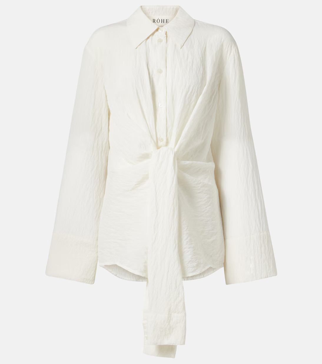 Knot-detail silk-blend shirt | Mytheresa (US/CA)