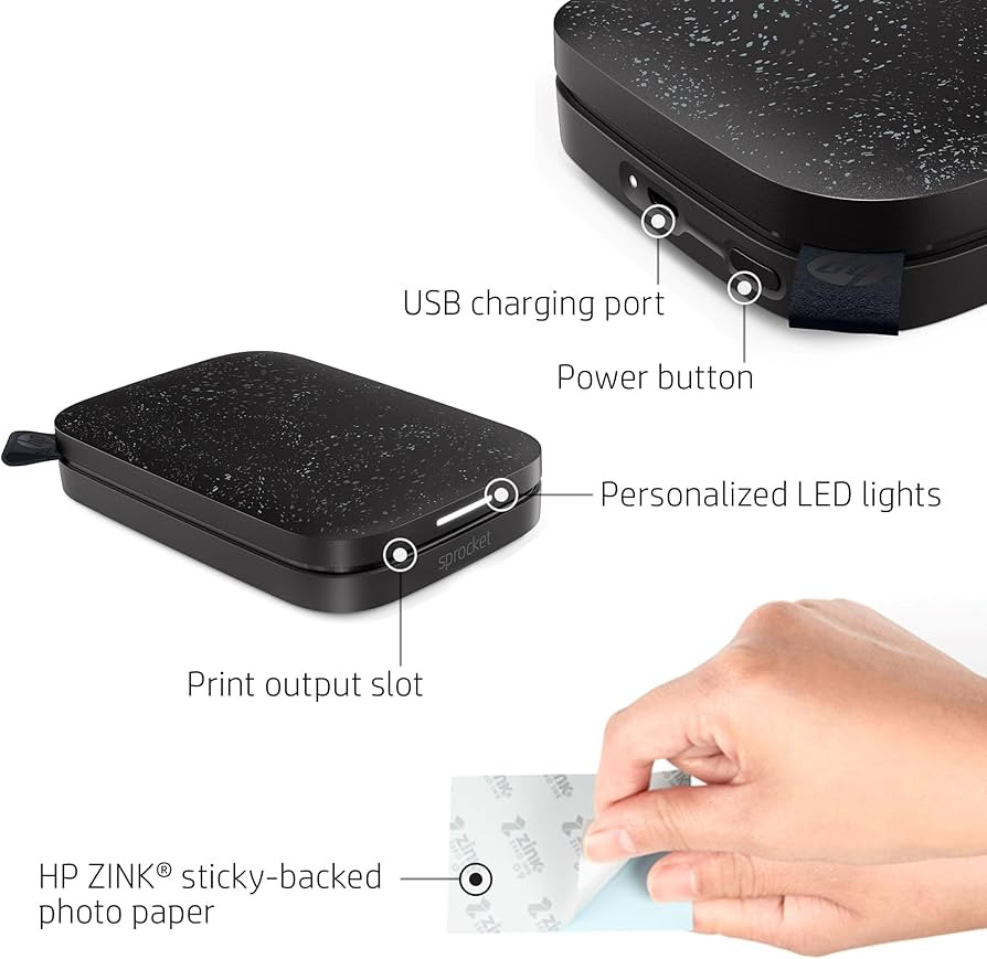 HP Sprocket 2x3" Instant Smartphone Photo Printer - Portable Color Wireless Mobile Printer - Zink... | Amazon (US)