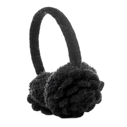 Nirvanna Designs Camellia Earmuffs in Black/black at Nordstrom | Nordstrom