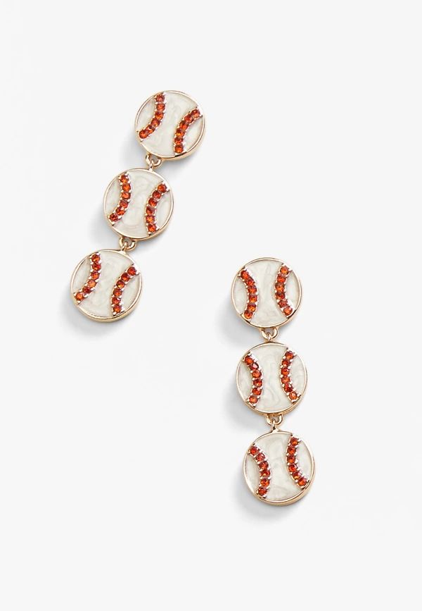 Baseball Drop Earrings | Maurices