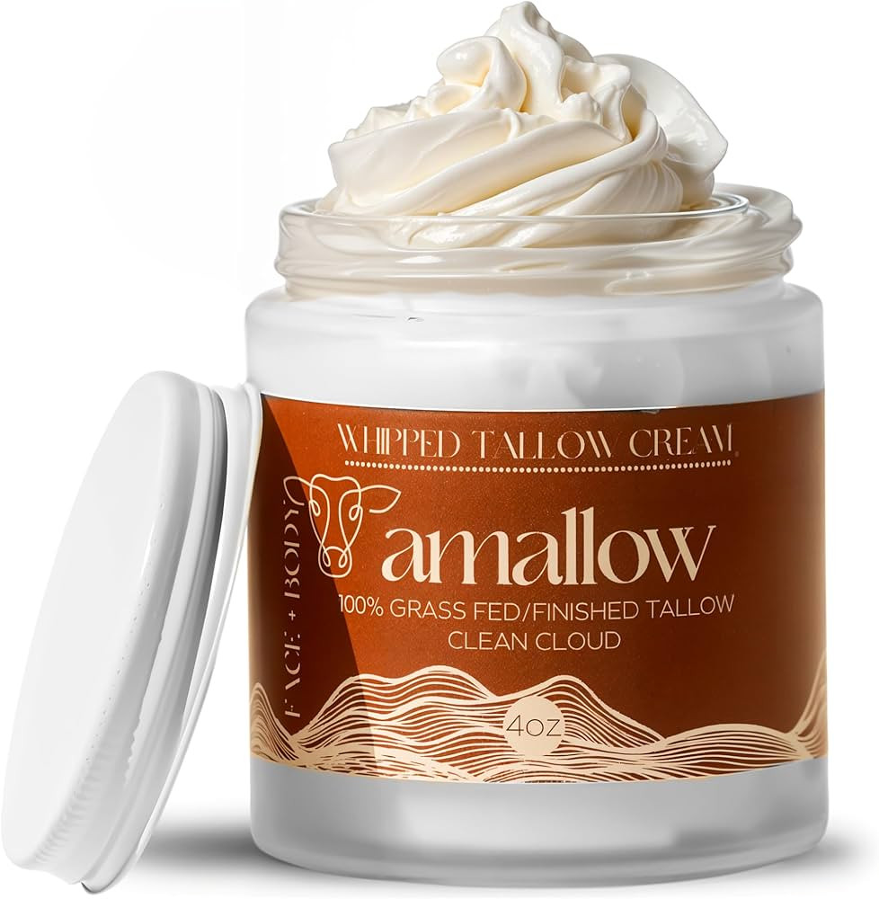 100% Grass Fed Beef Tallow for Skin Care - Face + Body - Whipped Moisturizer - Natural Lotion, 4 ... | Amazon (US)