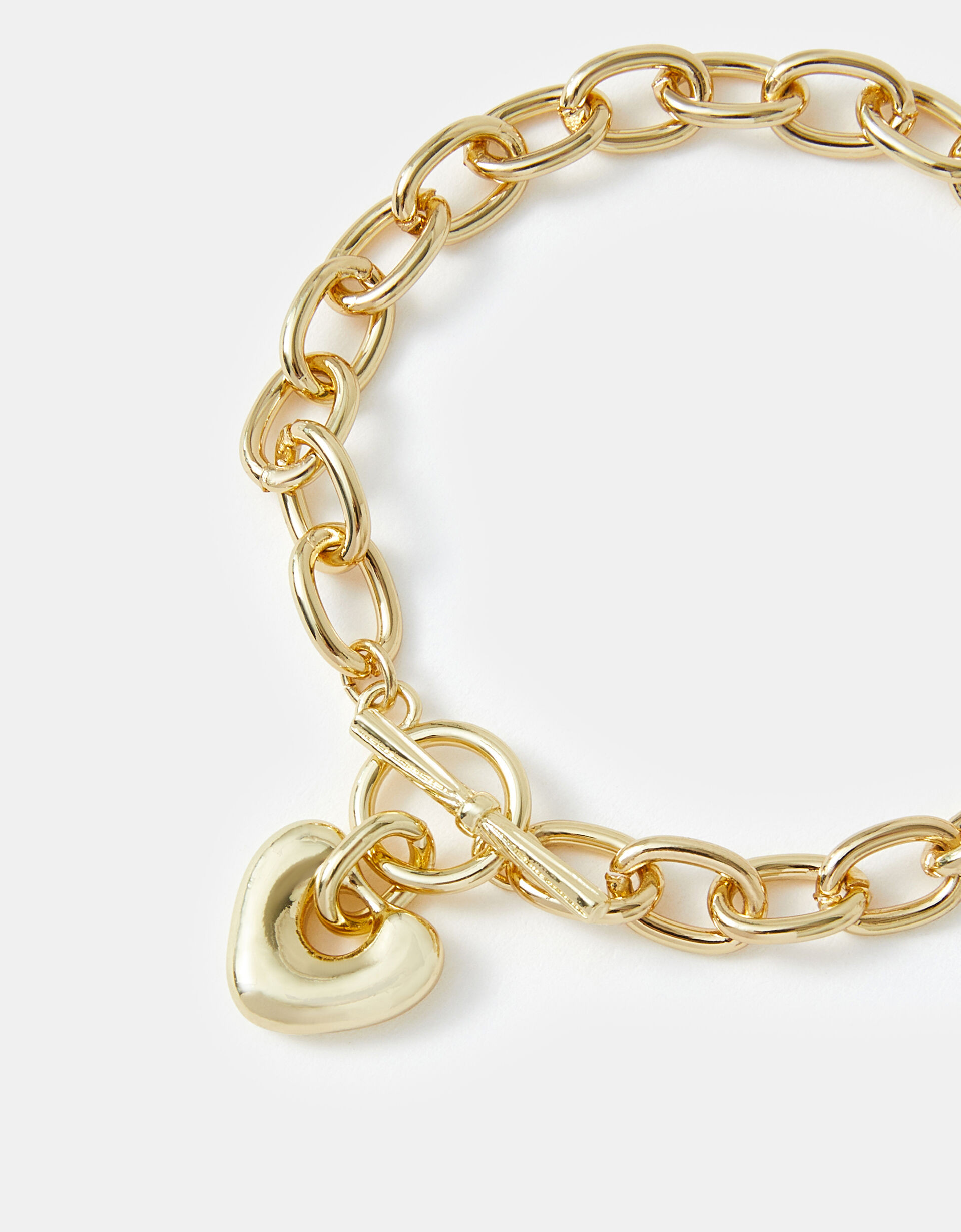14ct Gold-Plated Heart T-Bar Bracelet | Accessorize (Global)