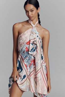 Maeve Halter Scarf Mini Dress | Anthropologie (US)
