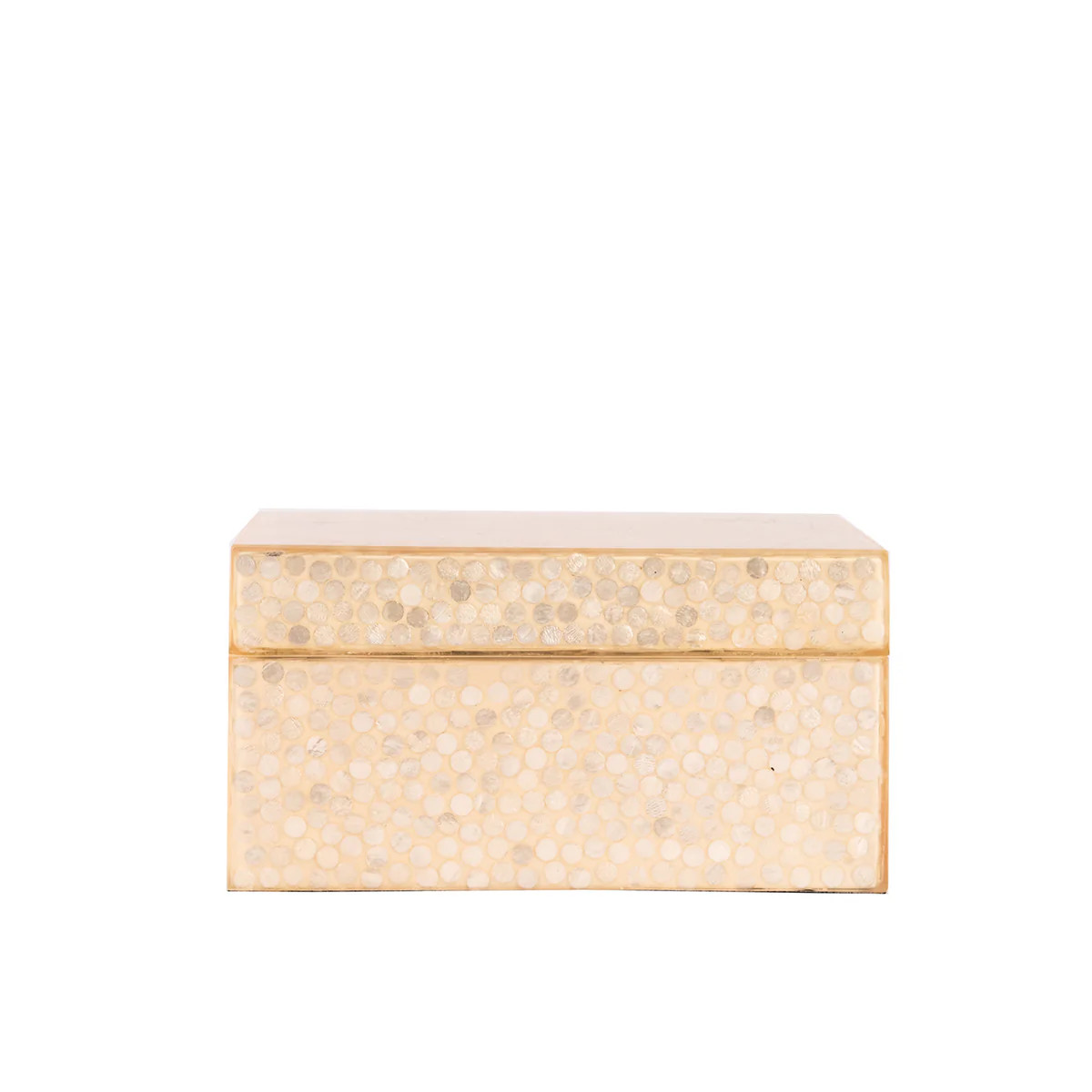 Large White and Cream Dot Accent Box | Blue Print