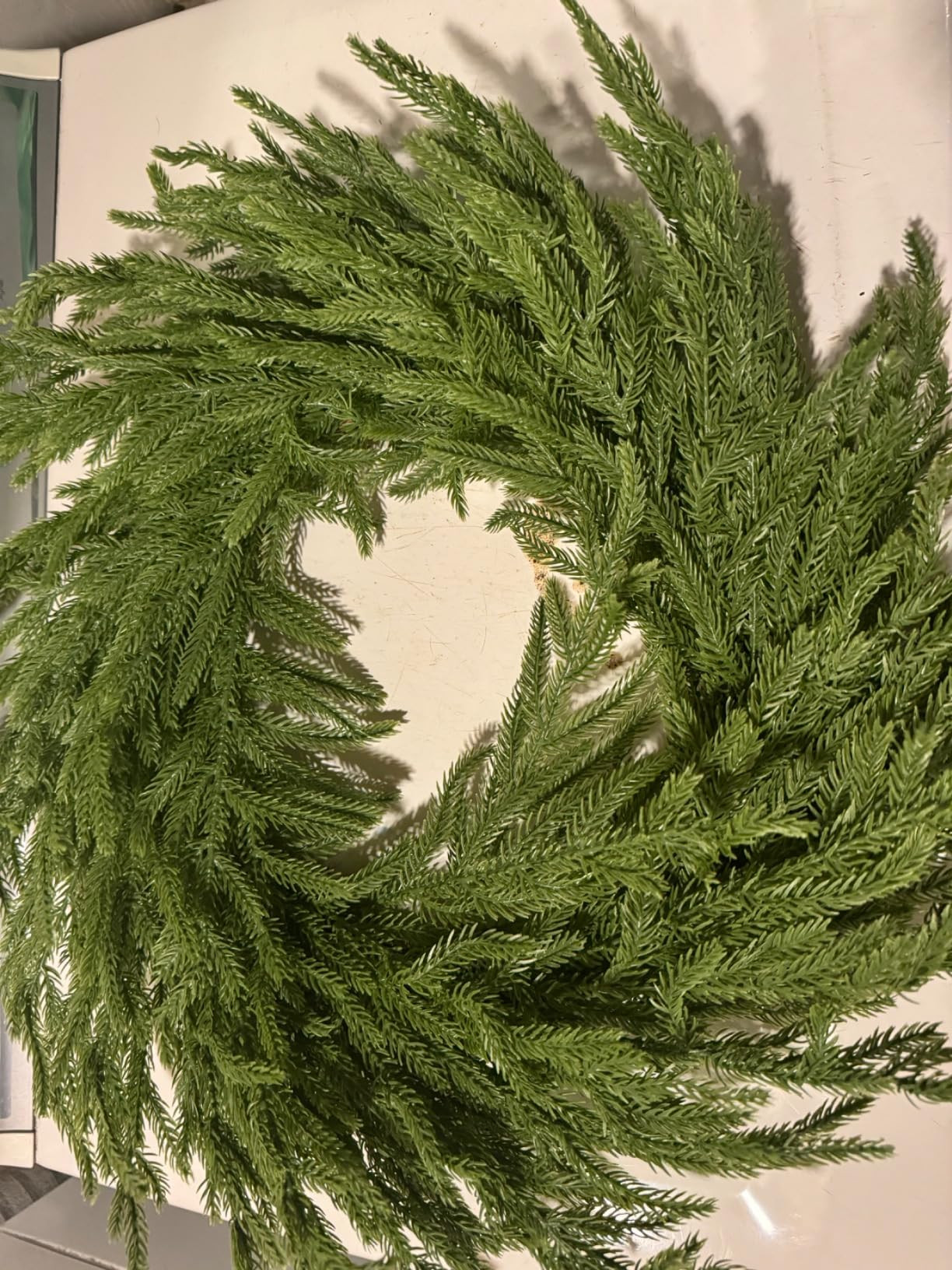 24" Norfolk Pine Wreath for Front Door, Real Touch Norfolk Pine Wreath Artificial Green Wreath Gr... | Amazon (US)