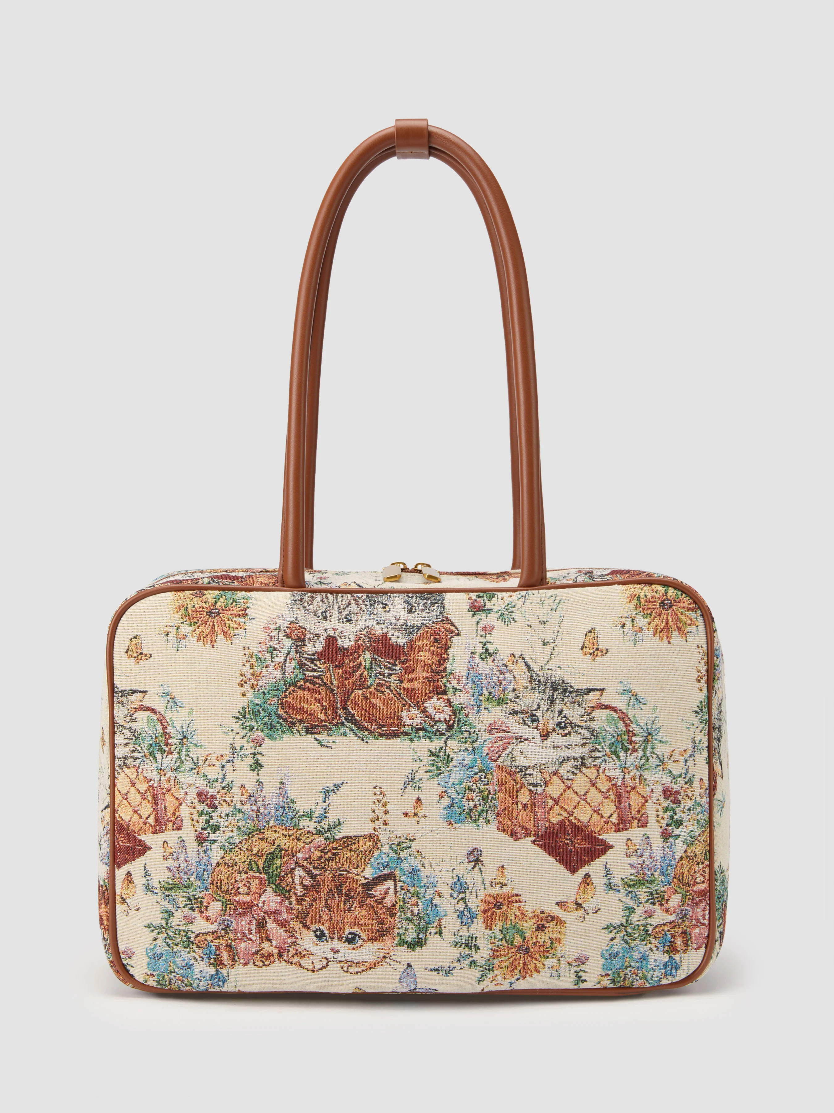 Woven JACQUARD TOTE BAG For Daily Casual Coffee Shop Work | Cider