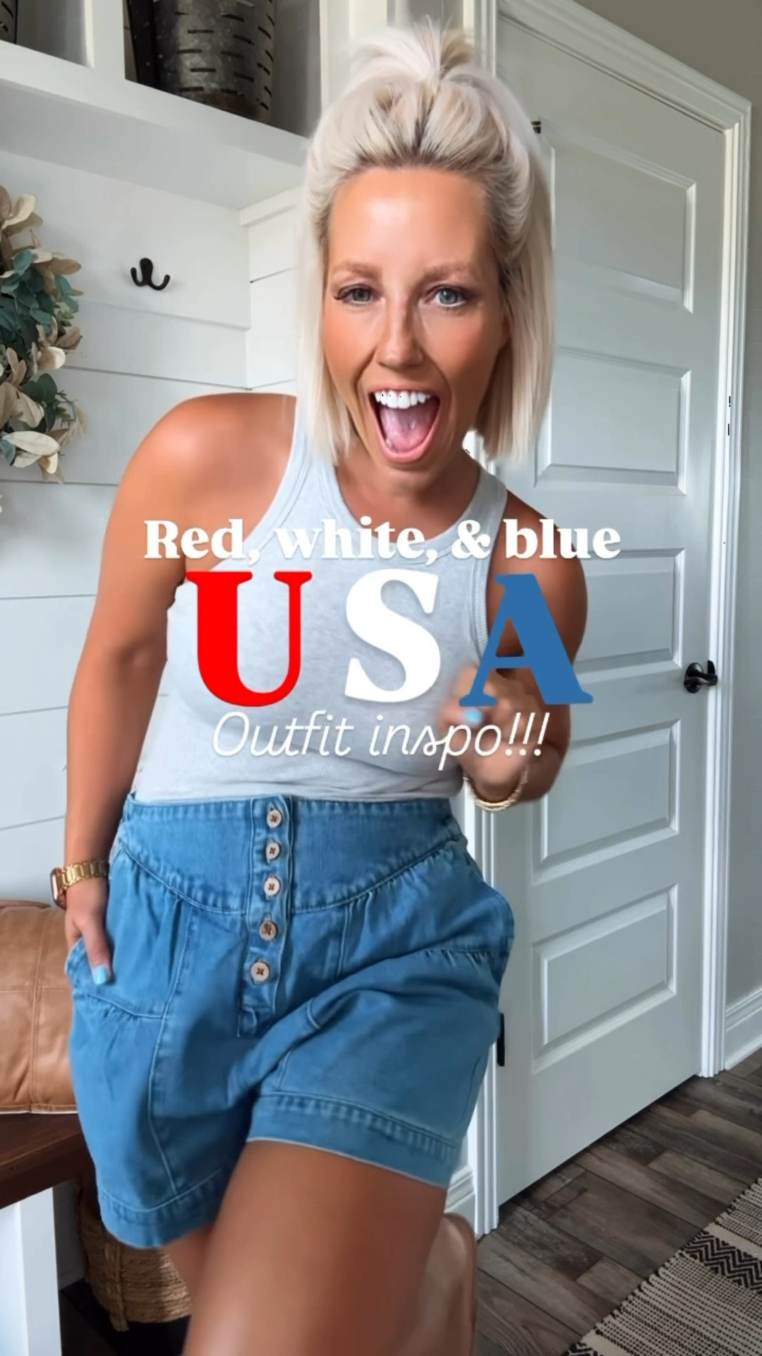 A 4th of July outfit with items that you will definitely wear all summer long!!! These have got to be the cutest denim shorts and they are super comfy!!! I’m obsessed with these tanks right now that have a built in bra!!! 
⬇️⬇️⬇️
Shorts medium (roomy fit)
Tank small

#LTKStyleTip #LTKFindsUnder50 #LTKSaleAlert