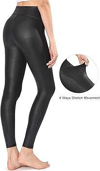 Retro Gong Womens Faux Leather Leggings Stretch High Waisted Pleather Pants | Amazon (US)