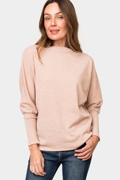 Slouchy Knit Chenille Open Neck Sweater | Gibson