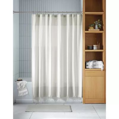 Haven™ Two Tone Organic Cotton Shower Curtain | Bed Bath & Beyond | Bed Bath & Beyond