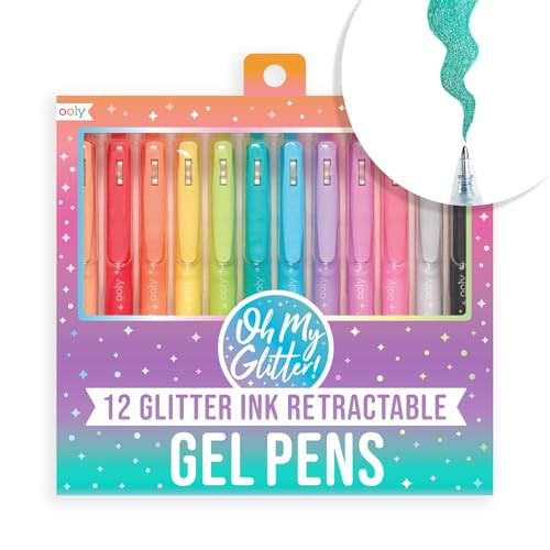 Ooly Oh My Glitter Gel Pens - Set of 12 Cute School and Art Supplies for Girls, Planner Pen with Comfort Grip, Ideal Retractable Glitter Pens for Decorations & Office Use | Amazon (US)