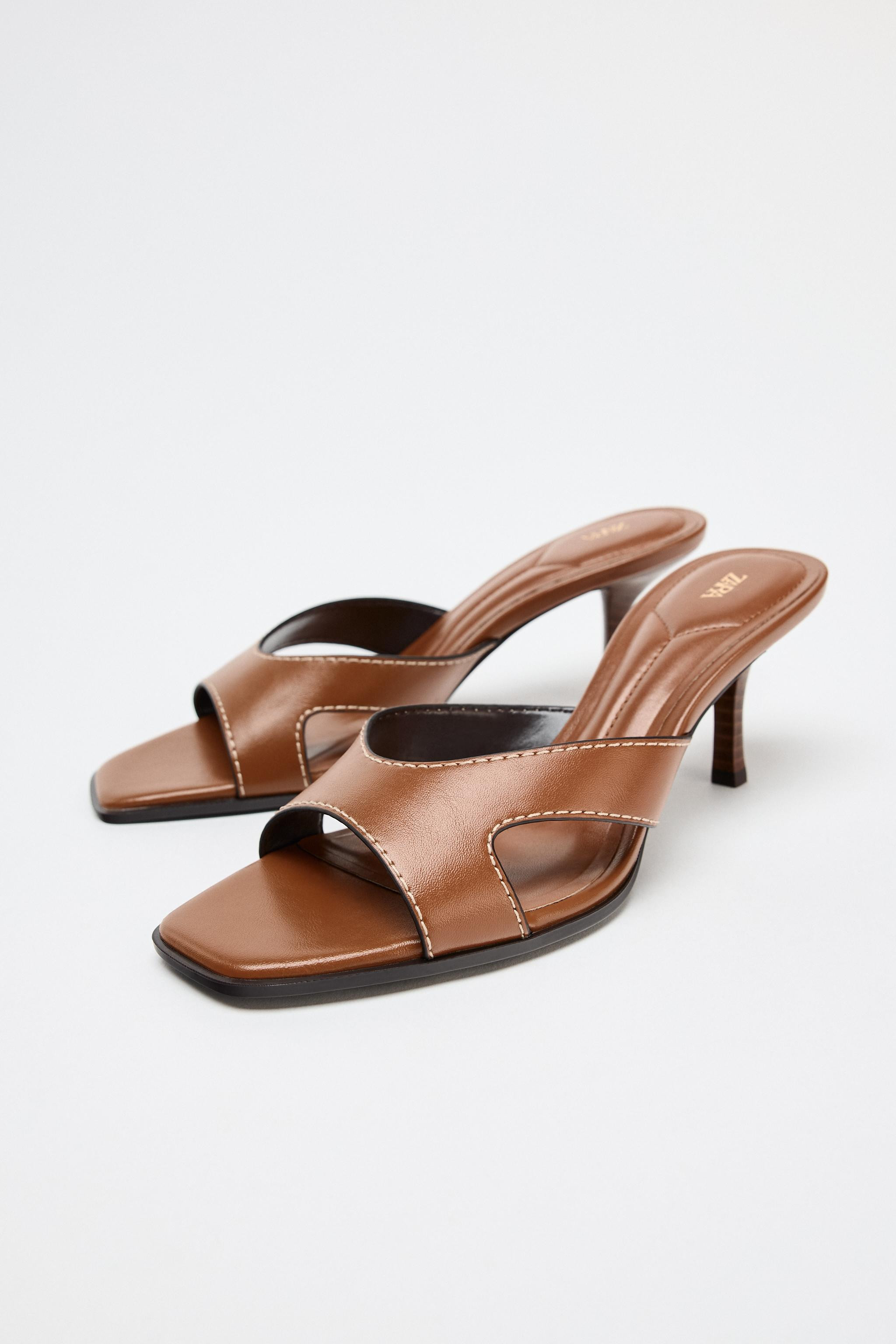 STITCHED HEEL SANDALS | Zara US