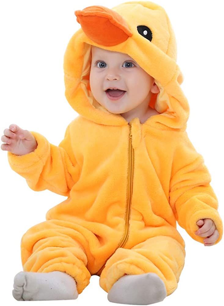 MICHLEY Unisex Baby Animal Costume Winter Autumn Hooded Romper Halloween Cosplay Jumpsuit Outfits | Amazon (US)