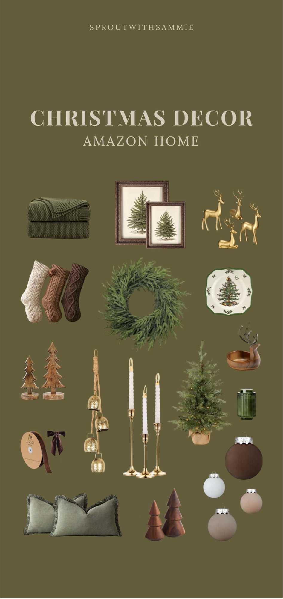 Amazon Home Finds | Christmas Decor Edition | Neutral Holiday Decorations | Aesthetic | Beige, Brown, Sage Green Decor | Christmas Stockings + Deer + Ornaments 

#LTKHome #LTKHoliday #LTKSeasonal