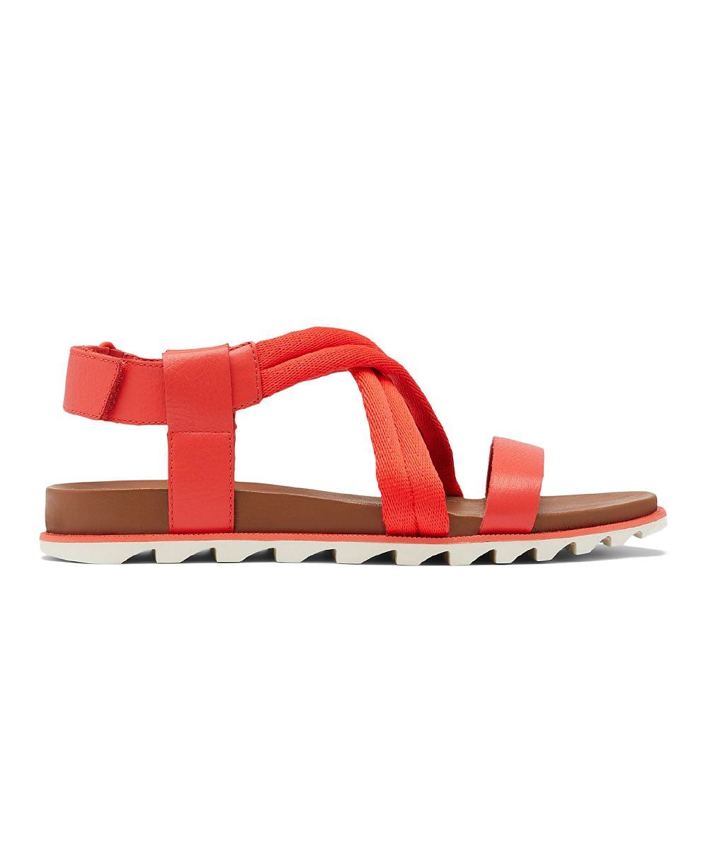 Signal Red Roaming Leather Sandal - Women | Zulily