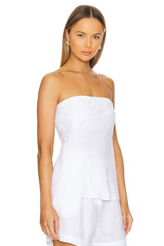 Linen Tube Top in Powder | Revolve Clothing (Global)