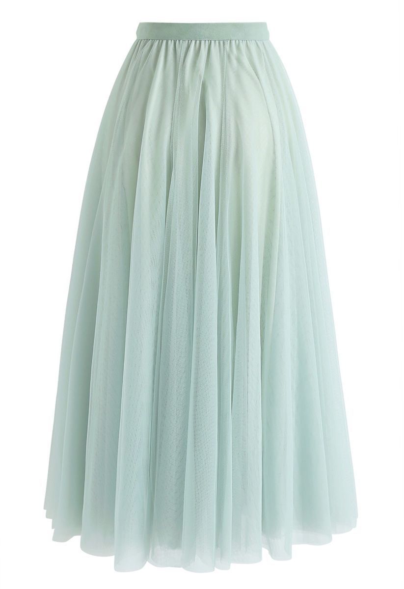 My Secret Weapon Tulle Maxi Skirt in Mint | Chicwish