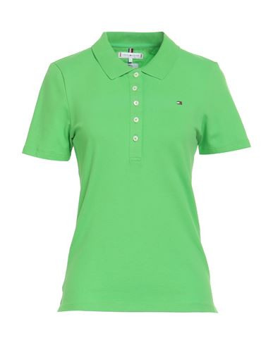 Tommy Hilfiger Woman Polo shirt Green Size XXS Cotton, Elastane | YOOX (US)