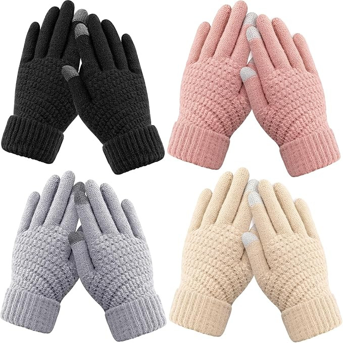 Trifabricy Womens Winter Gloves - Warm Soft Touchscreen Winter Gloves for Women, Elastic Cuff Kni... | Amazon (US)