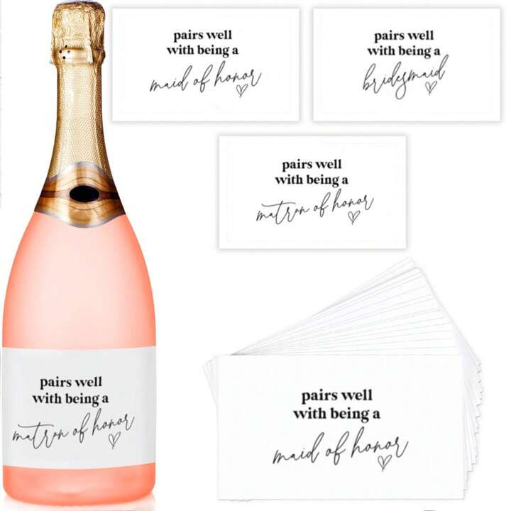 Bridesmaid Champagne Labels (Set Of 10) Bridesmaid Proposal Labels, Will You Be My Bridesmaid Or Bridesmaid Gift, Champagne Labels, Bridesmaid Gifts Valentine Day | SHEIN