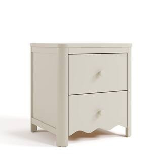 Casablanca Frosted Oat 2 Drawer Nightstand | The Home Depot