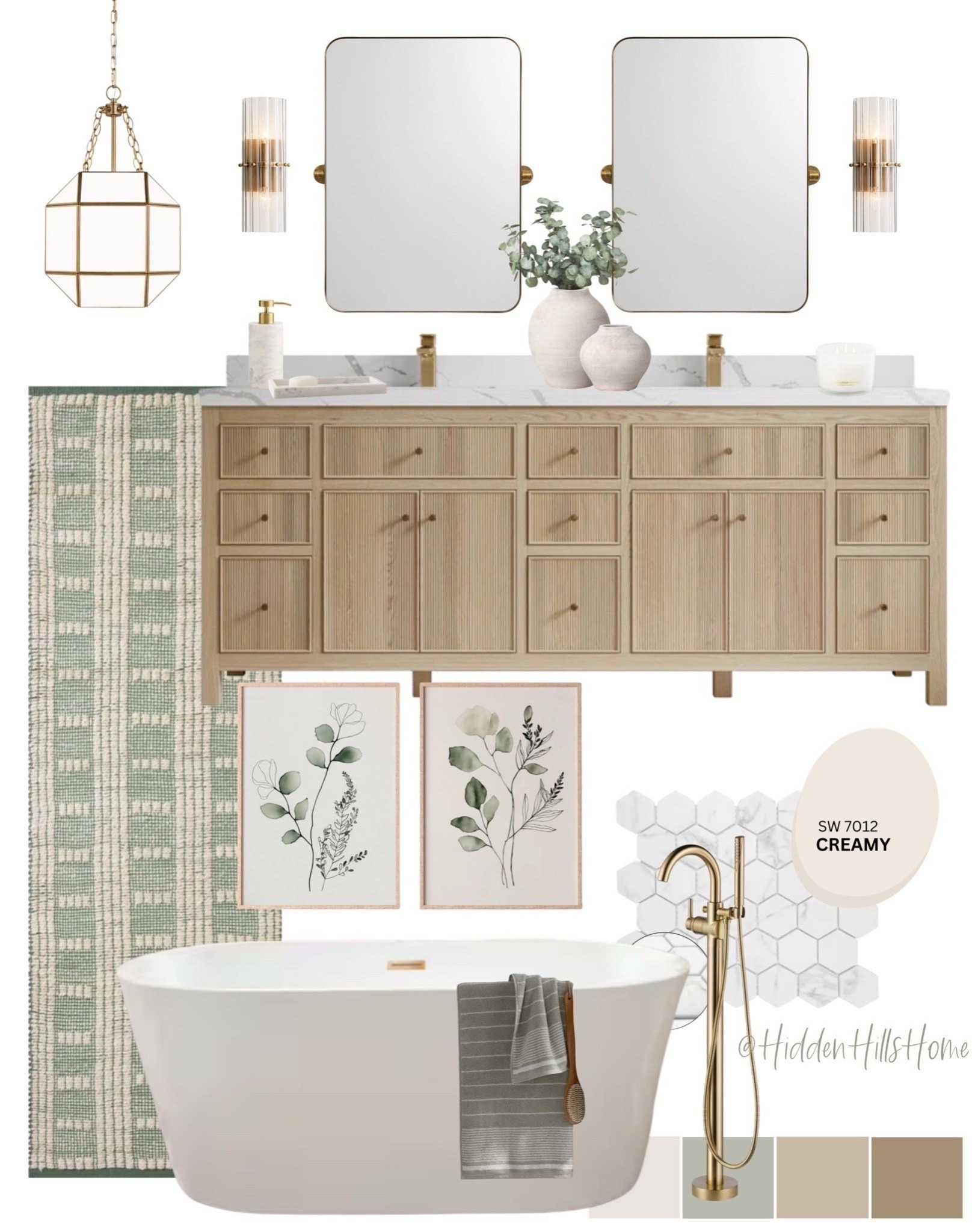 Bathroom decor mood board, bathroom vanity, bathroom design inspiration, modern Transitional bathroom decor ideas, bath tub, master bedroom, bathroom rug runner #bathroom

#LTKHome #LTKSaleAlert #LTKSeasonal