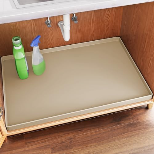 Waterproof Under Sink Mat 34" x 22" Shelf Liner for Kitchen and Bathroom, Cabinet Protector, Orga... | Amazon (US)