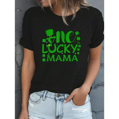 One Lucky Mama Mom Women Girl One Lucky Mama St Pa | SHEIN