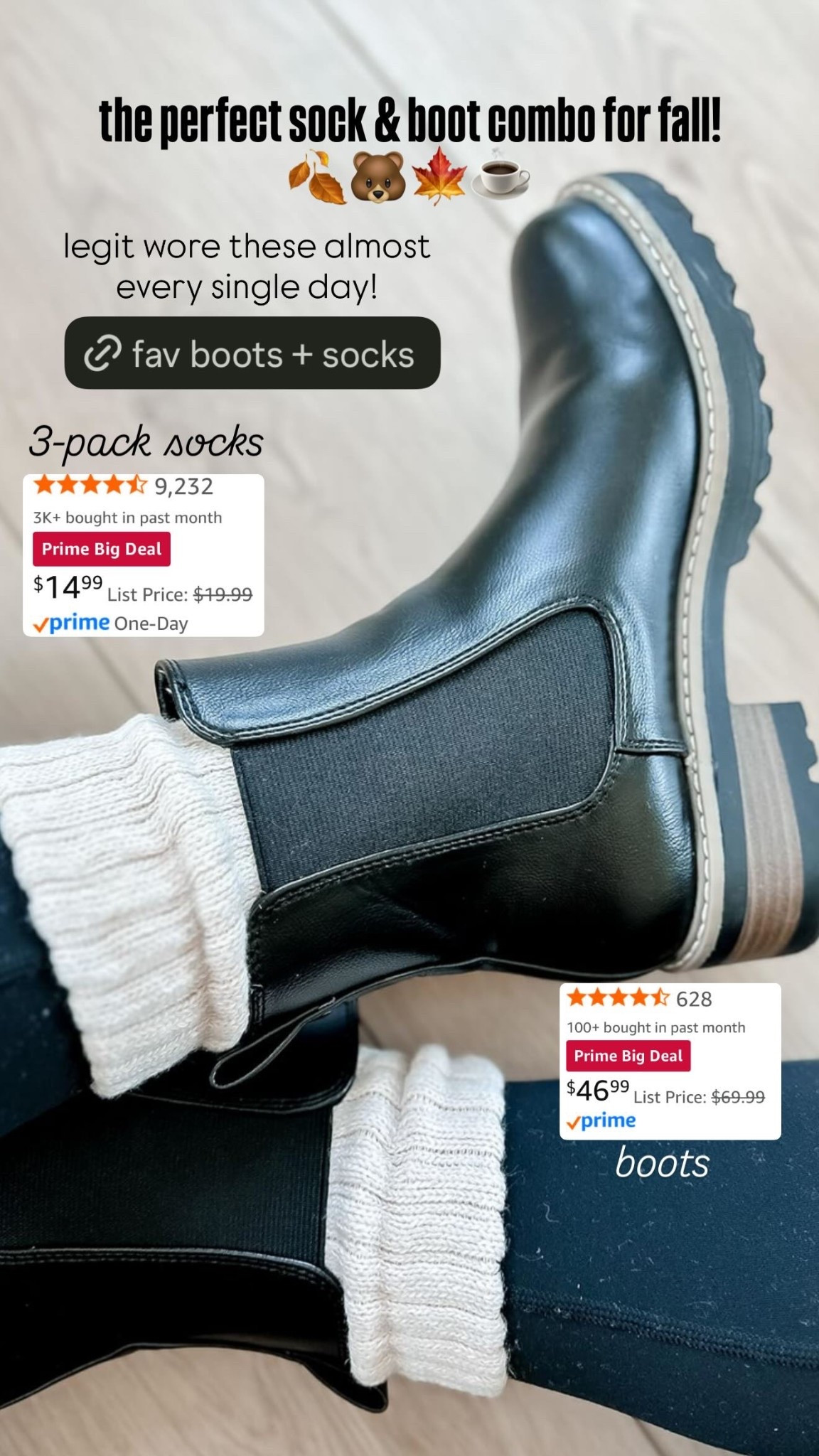 the perfect sock & boot combo for fall!  boots and 3-pack socks on sale for Amazon prime big deal days

#LTKSaleAlert #LTKShoeCrush #LTKSeasonal