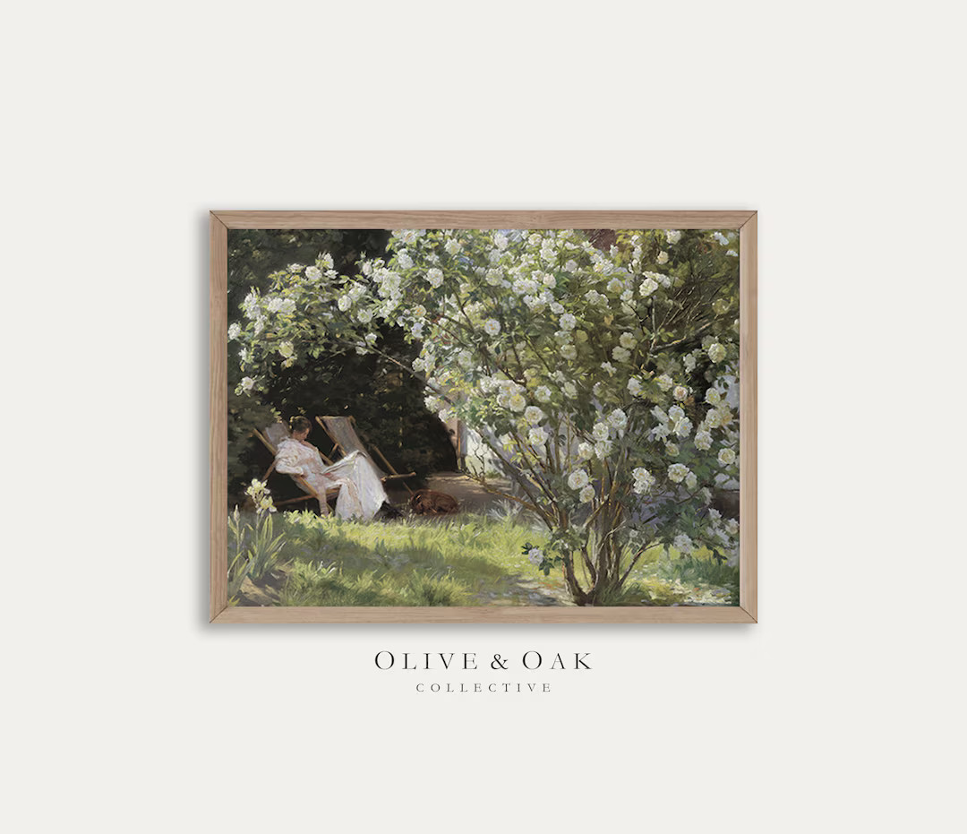 Garden Roses Painting / Portrait of Woman / Spring Landscape - Etsy | Etsy (US)