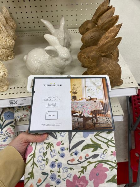 I *love* this tablecloth, and I’m linking the sweetest rabbit napkins too. Target is on point with the Easter decor this year. 

Follow my shop @BelleAntiquarian on the @shop.LTK app to shop this post and get my exclusive app-only content!

#liketkit #LTKFind #LTKhome #LTKunder50
@shop.ltk
https://liketk.it/4237z

#LTKhome #LTKunder50 #LTKsalealert