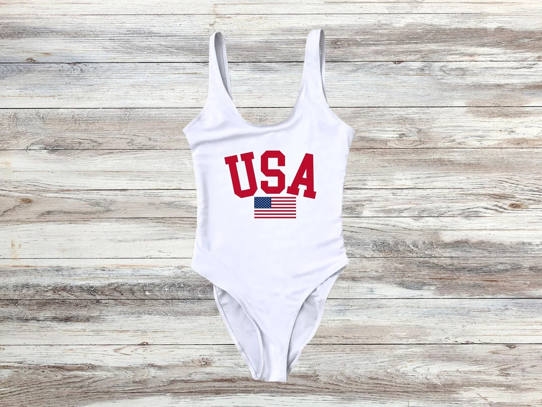 USA Swimsuit America Swimsuit Memorial Day Fourth of July Swimwear Patriotic Swimwear USA One-pie... | Etsy (US)