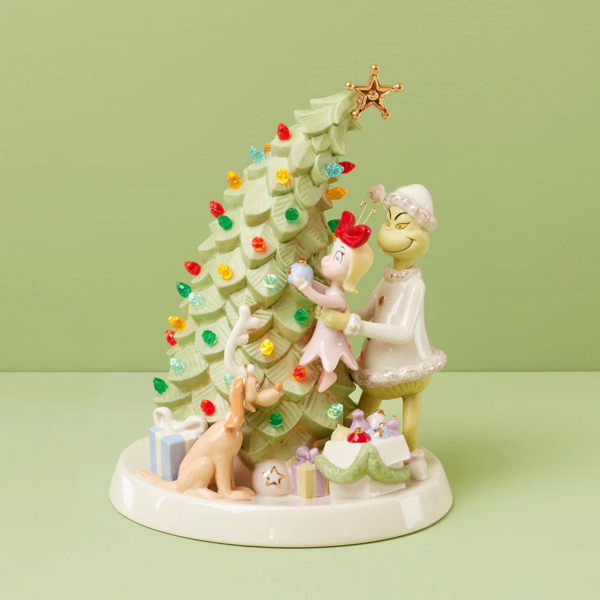 Merry Grinchmas Tree Lit Figurine | Lenox