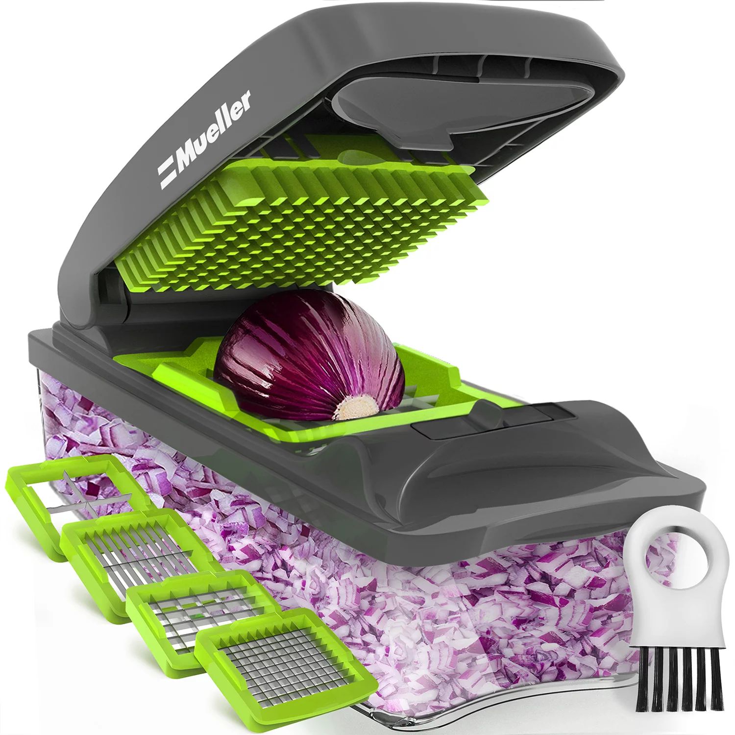 Mueller Vegetable Chopper - Heavy Duty Vegetable Slicer - Food Chopper with Container - 4 Blades ... | Walmart (US)