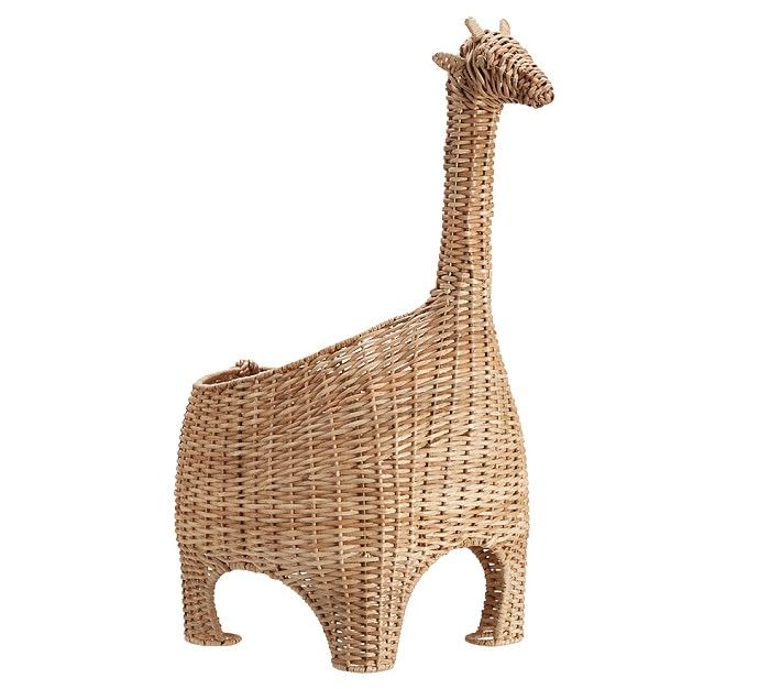 Giraffe Shaped Wicker Basket | Pottery Barn Kids