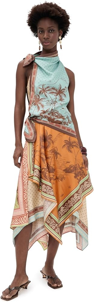 ALÉMAIS Women's Alberta Silk Scarf Midi Dress | Amazon (US)