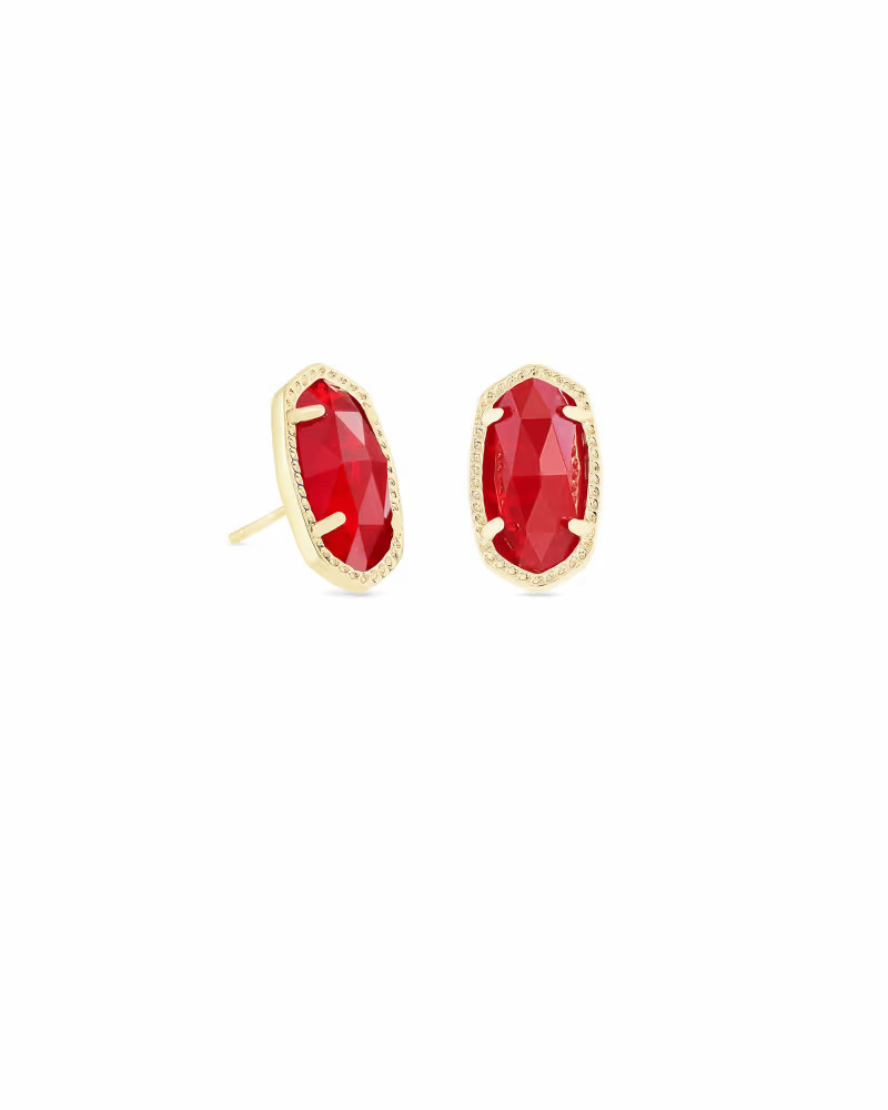 Ellie Gold Stud Earrings in Ruby Red Glass | Kendra Scott | Kendra Scott