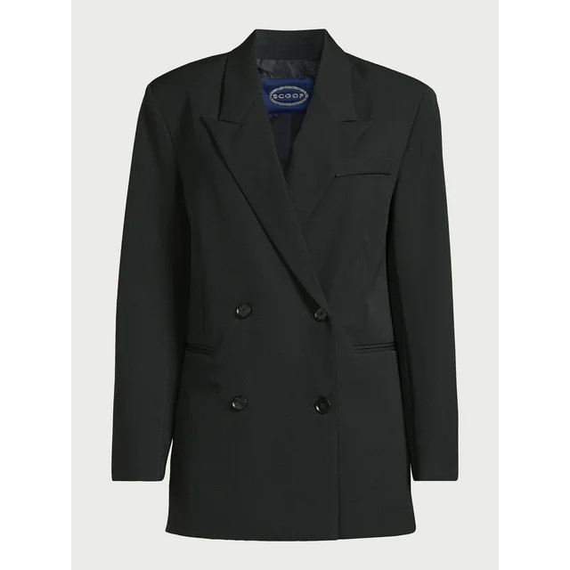 Scoop Women's Oversized Slouchy Double Breasted Blazer, Sizes XS-XXL | Walmart (US)
