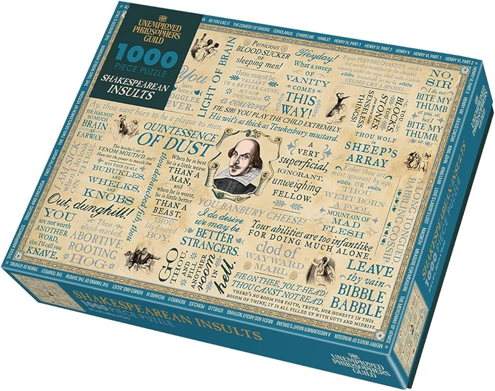 The Unemployed Philosophers Guild Shakespeare Insults Jigsaw Puzzle - 1000 Pieces - includes Mini... | Amazon (US)