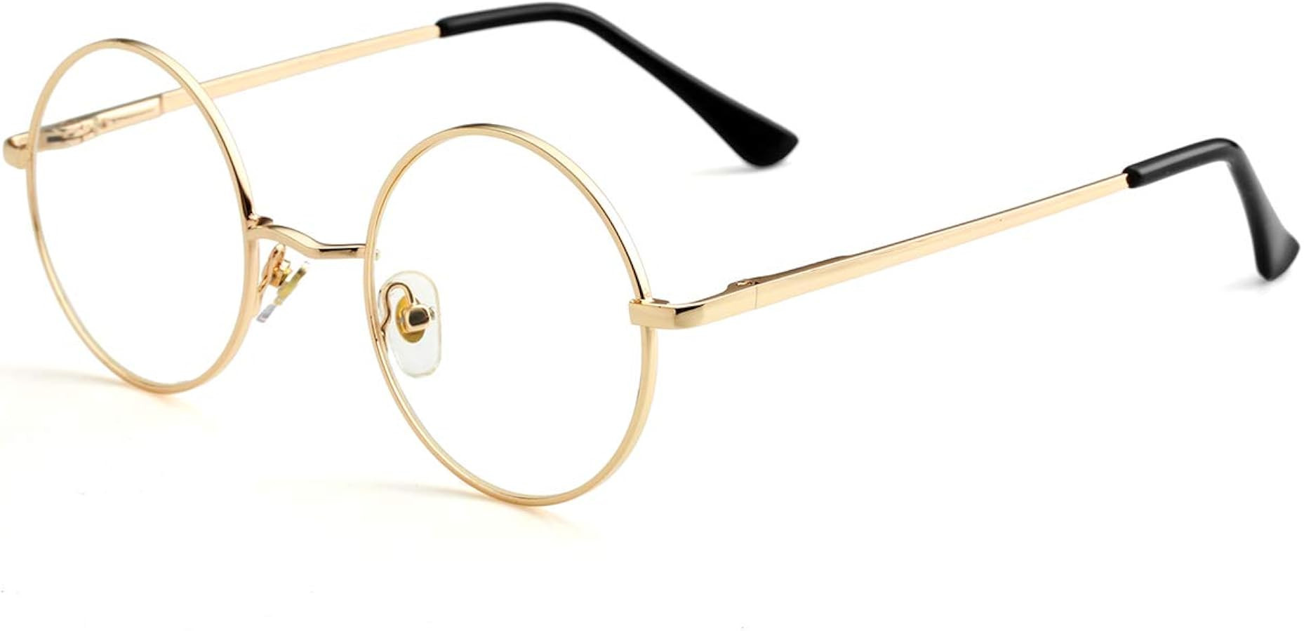 Kursan Small Round Clear Lens Glasses Non Prescription Circle Metal Frame Costume Glasses | Amazon (US)