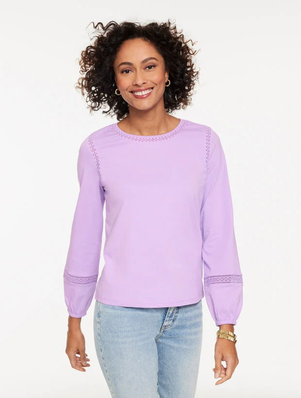 Modern Romance Lace Trim Top | Talbots