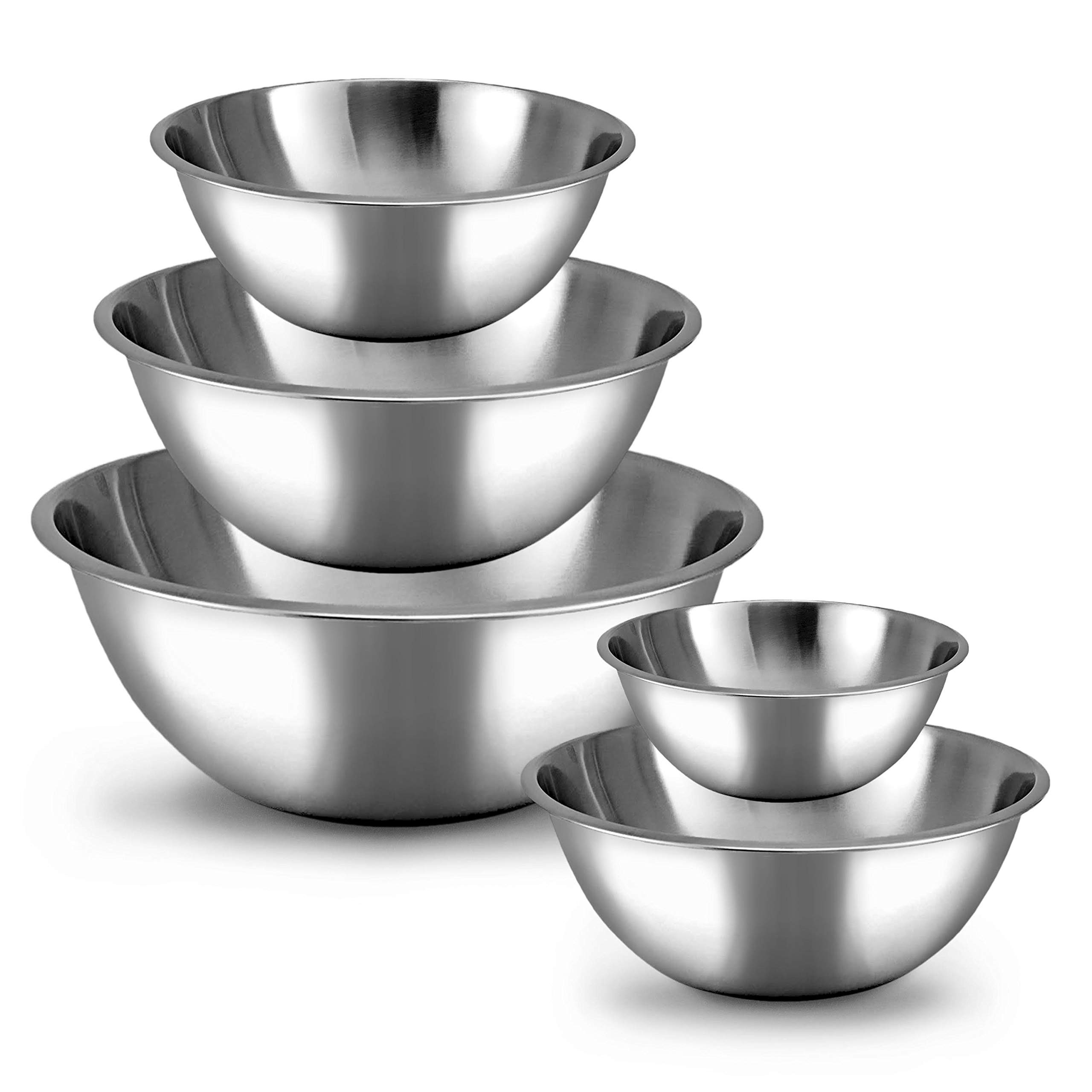 WHYSKO Meal Prep Stainless Steel Mixing Bowl (5-Piece Set) Home, Refrigerator, and Kitchen Food S... | Amazon (US)