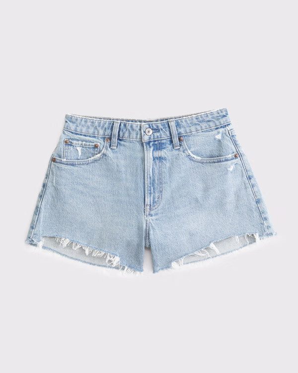 Curve Love High Rise 90s Cutoff Short | Abercrombie & Fitch (US)